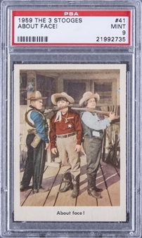 1959 Fleer "Three Stooges" #41 "About Face!" – PSA MINT 9